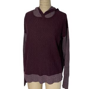 Smartwool Hooded Sweater Size‎ M Maroon Wool Blend Knit